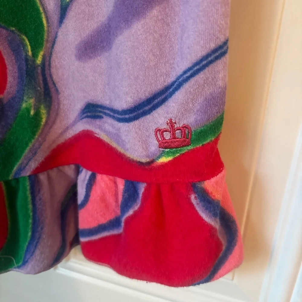 Juicy Couture Purple Multicolor Smocked Mini Skirt - Picture 3 of 6